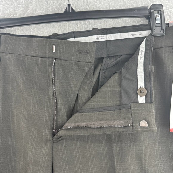 Perry Ellis Portfolio, Men's Modern-Fit Subtle Check Dress Pants, 40W x 30L - Picture 7 of 10